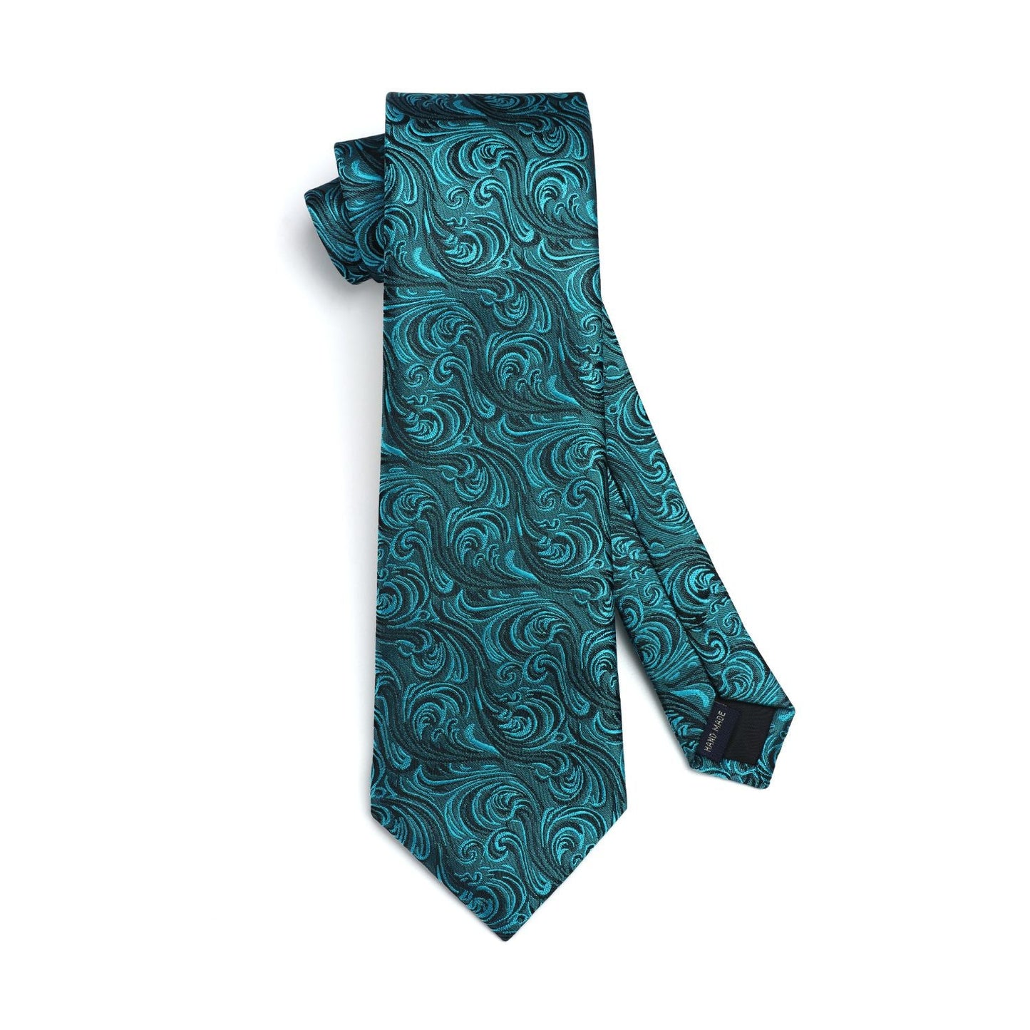 Hisdern Green Paisley Tie Set For Groomsmen