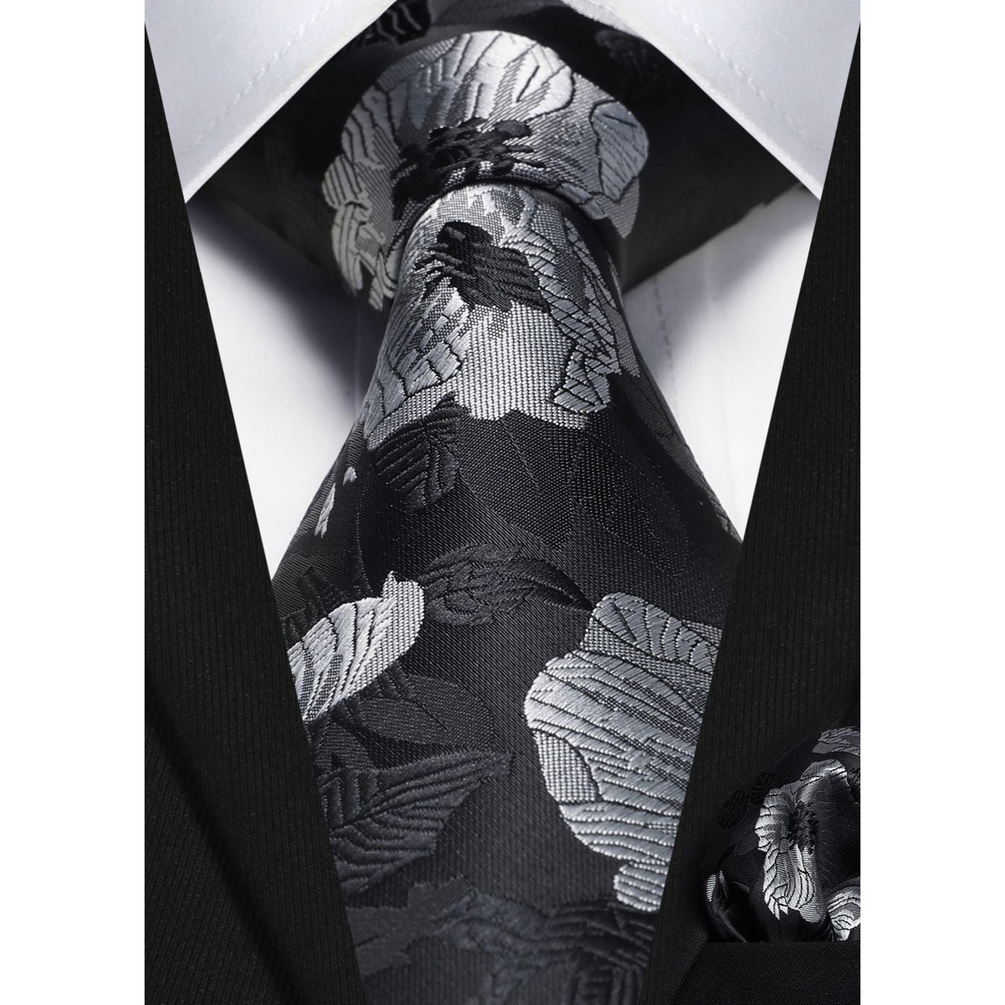 Hisdern Black Floral Wedding Accessories Set