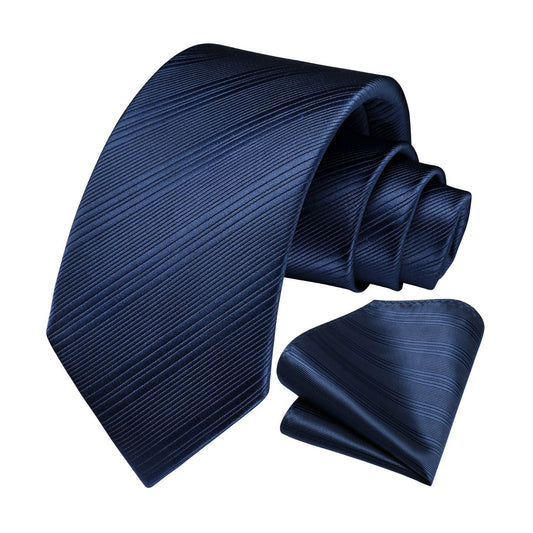 Hisdern Navy Blue Striped Business Accessories Set