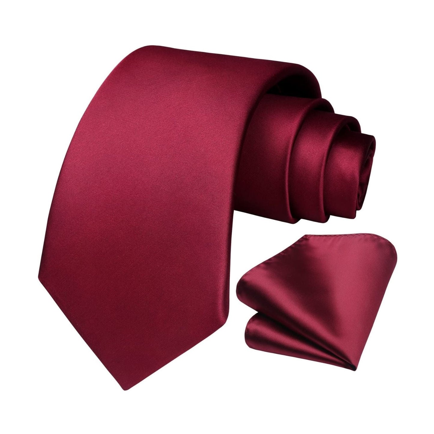 Hisdern Hot Pink Solid Men’s Tie Set for Formal & Wedding