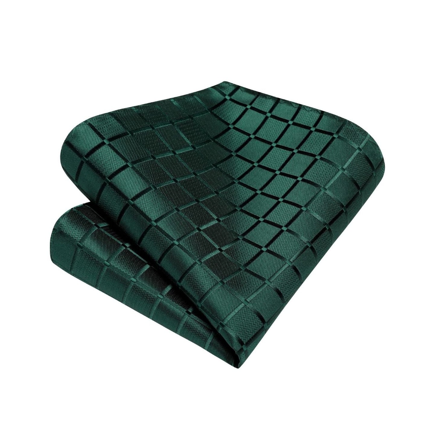 Hisdern Dark Green Plaid Wedding Accessories Set With Clip