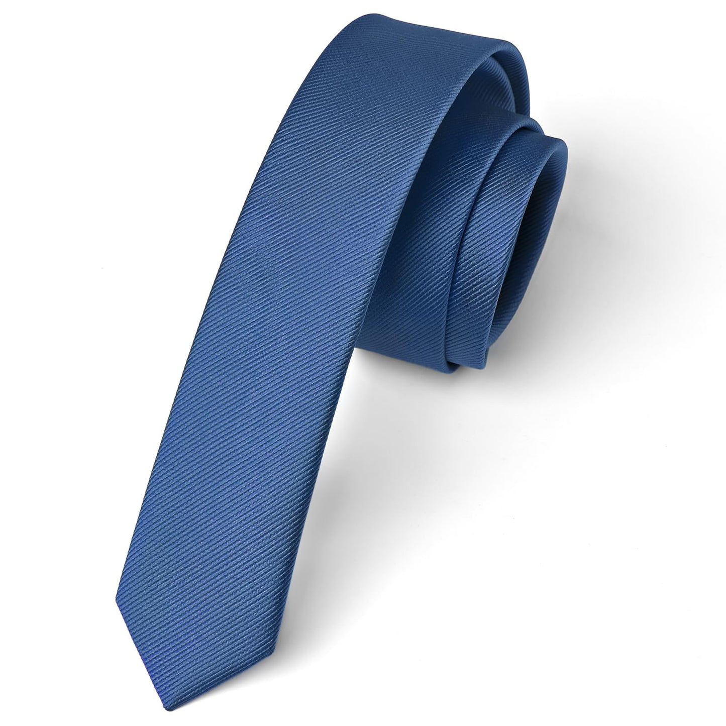 Hisdern Solid Print Skinny Tie Slim 1.58'' Formal Wedding Tie