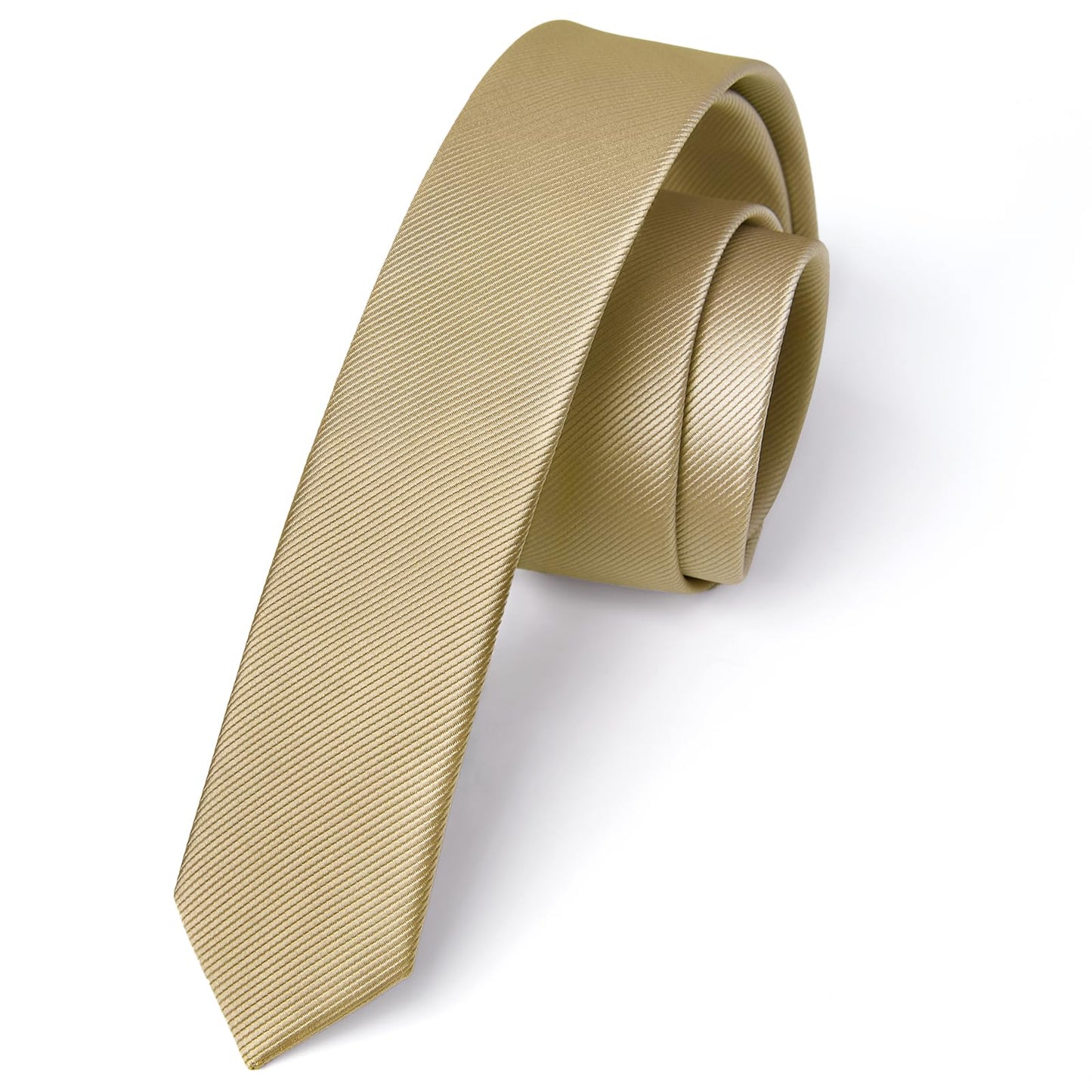 Hisdern Solid Print Skinny Tie Slim 1.58'' Formal Wedding Tie