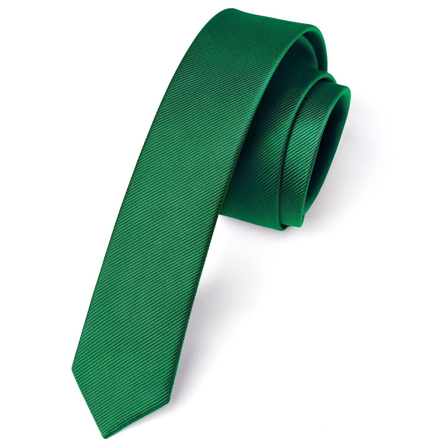 Hisdern Solid Print Skinny Tie Slim 1.58'' Formal Wedding Tie
