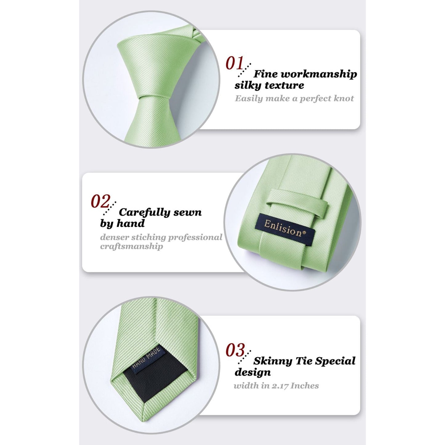 Hisdern Sage Green Solid Wedding Accessories Set