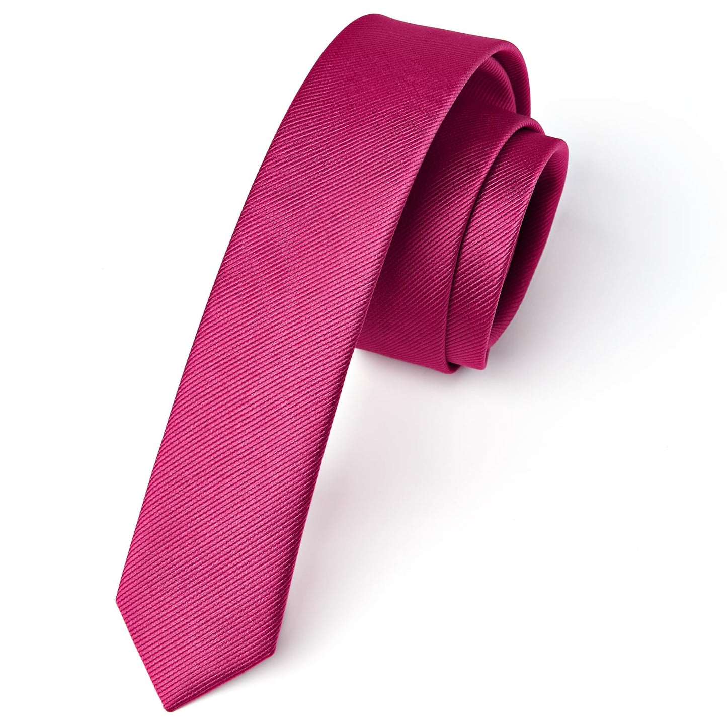 Hisdern Solid Print Skinny Tie Slim 1.58'' Formal Wedding Tie