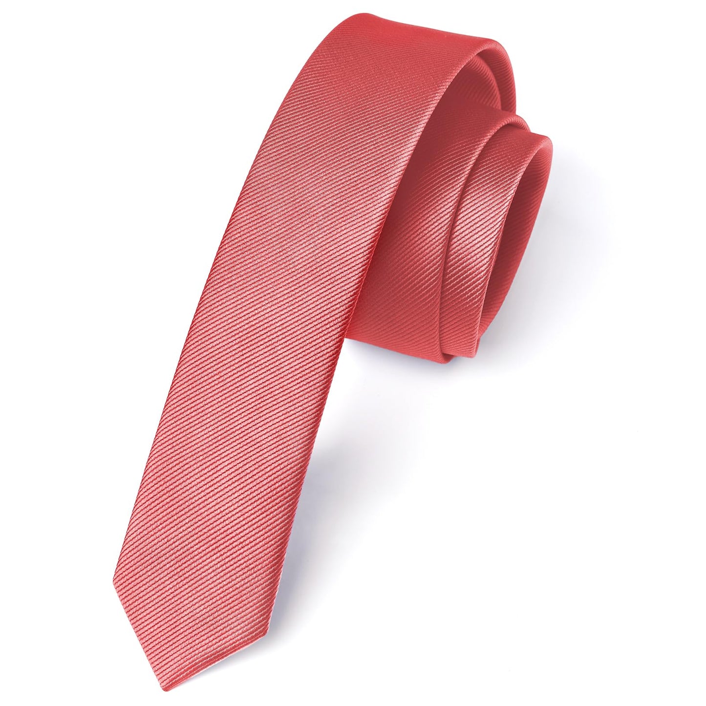 Hisdern Solid Print Skinny Tie Slim 1.58'' Formal Wedding Tie