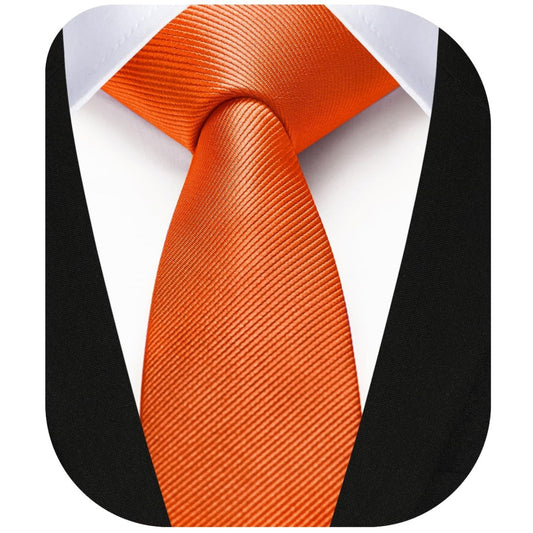 Hisdern Solid Print Skinny Tie Slim 1.58'' Formal Wedding Tie