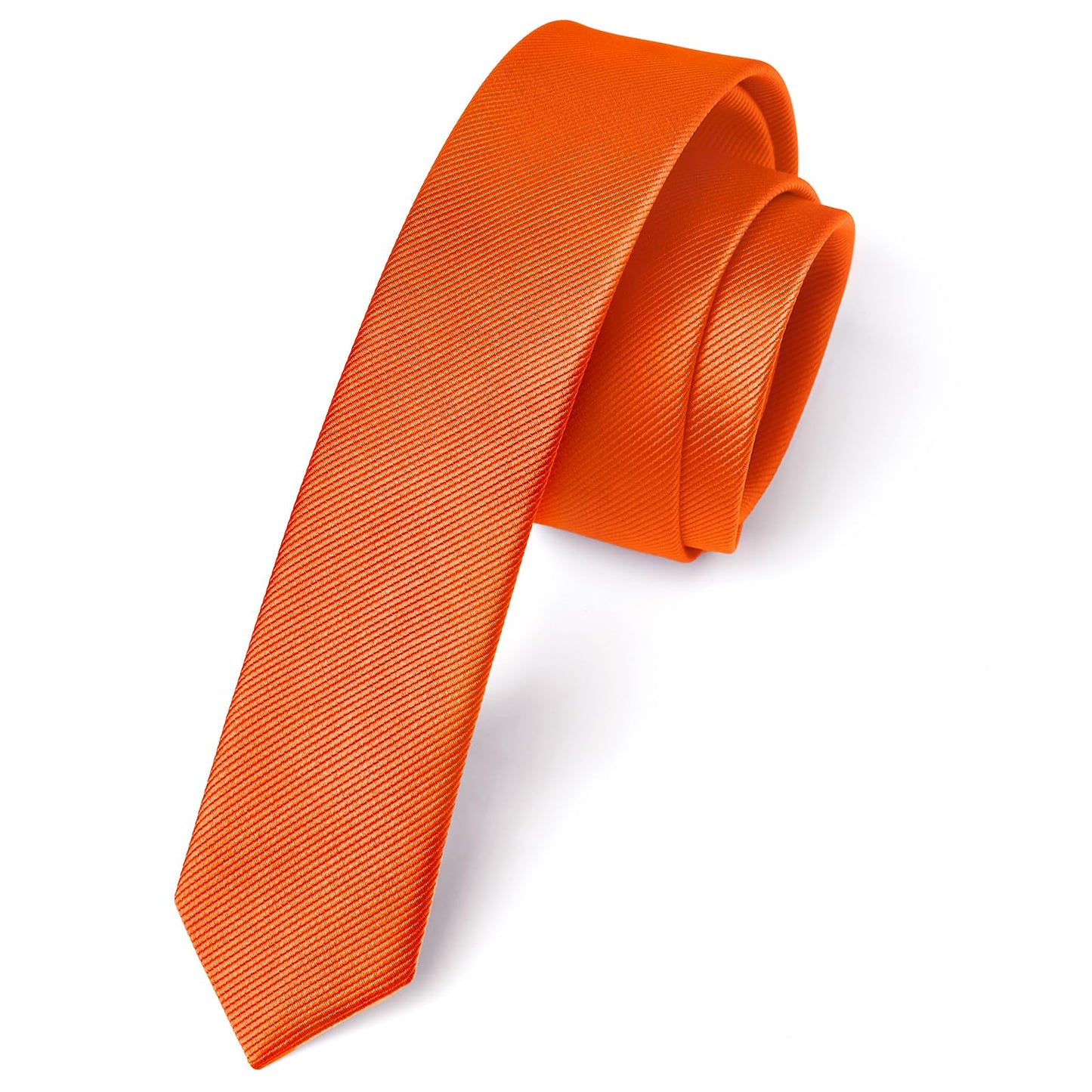 Hisdern Solid Print Skinny Tie Slim 1.58'' Formal Wedding Tie