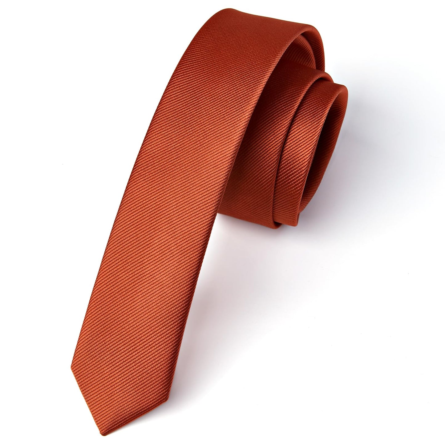Hisdern Solid Print Skinny Tie Slim 1.58'' Formal Wedding Tie
