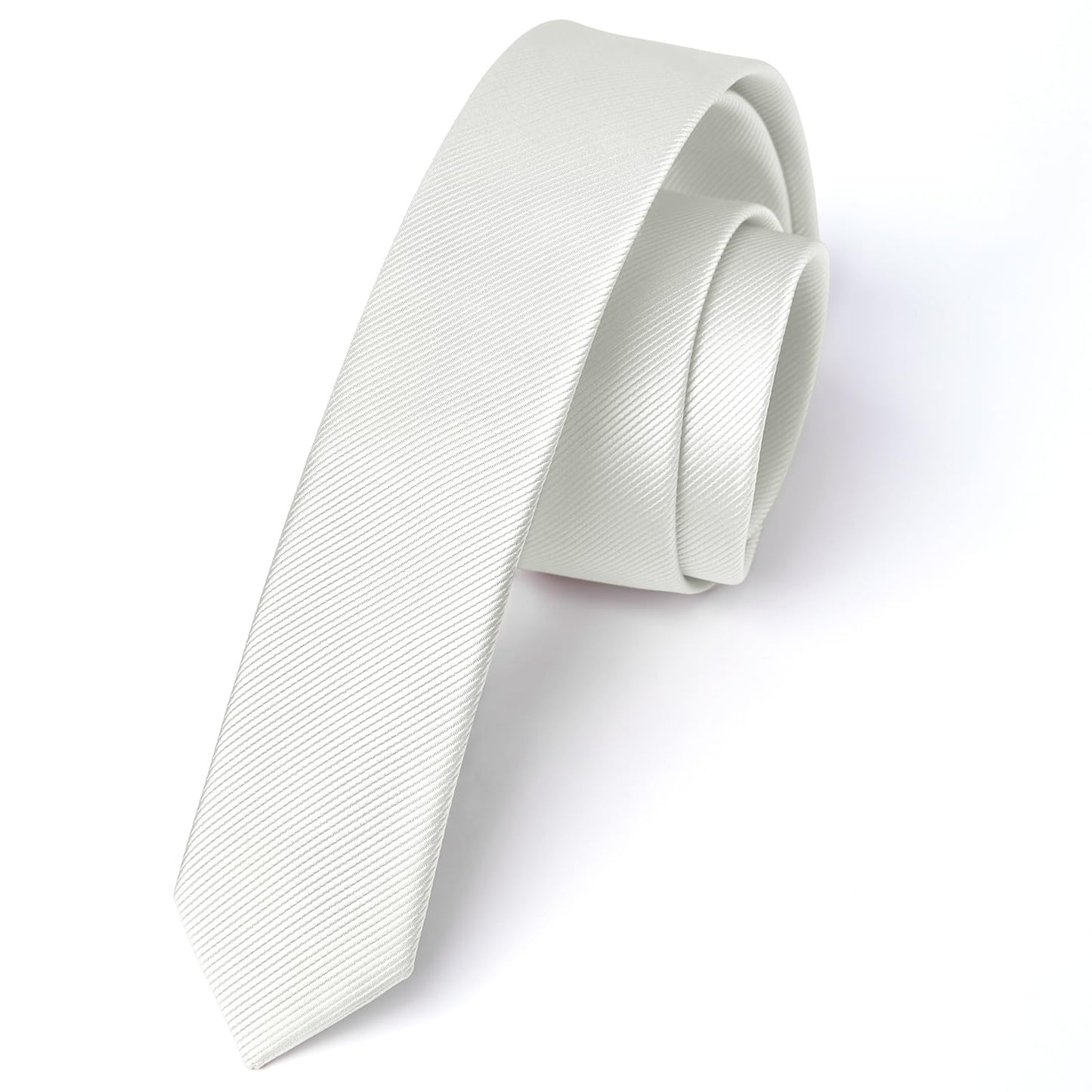 Hisdern Solid Print Skinny Tie Slim 1.58'' Formal Wedding Tie