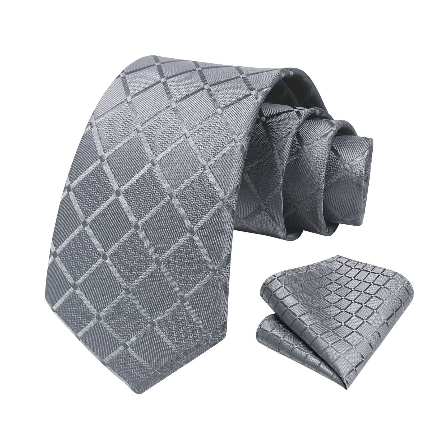 Hisdern Grey Plaid Wedding Accessories Set