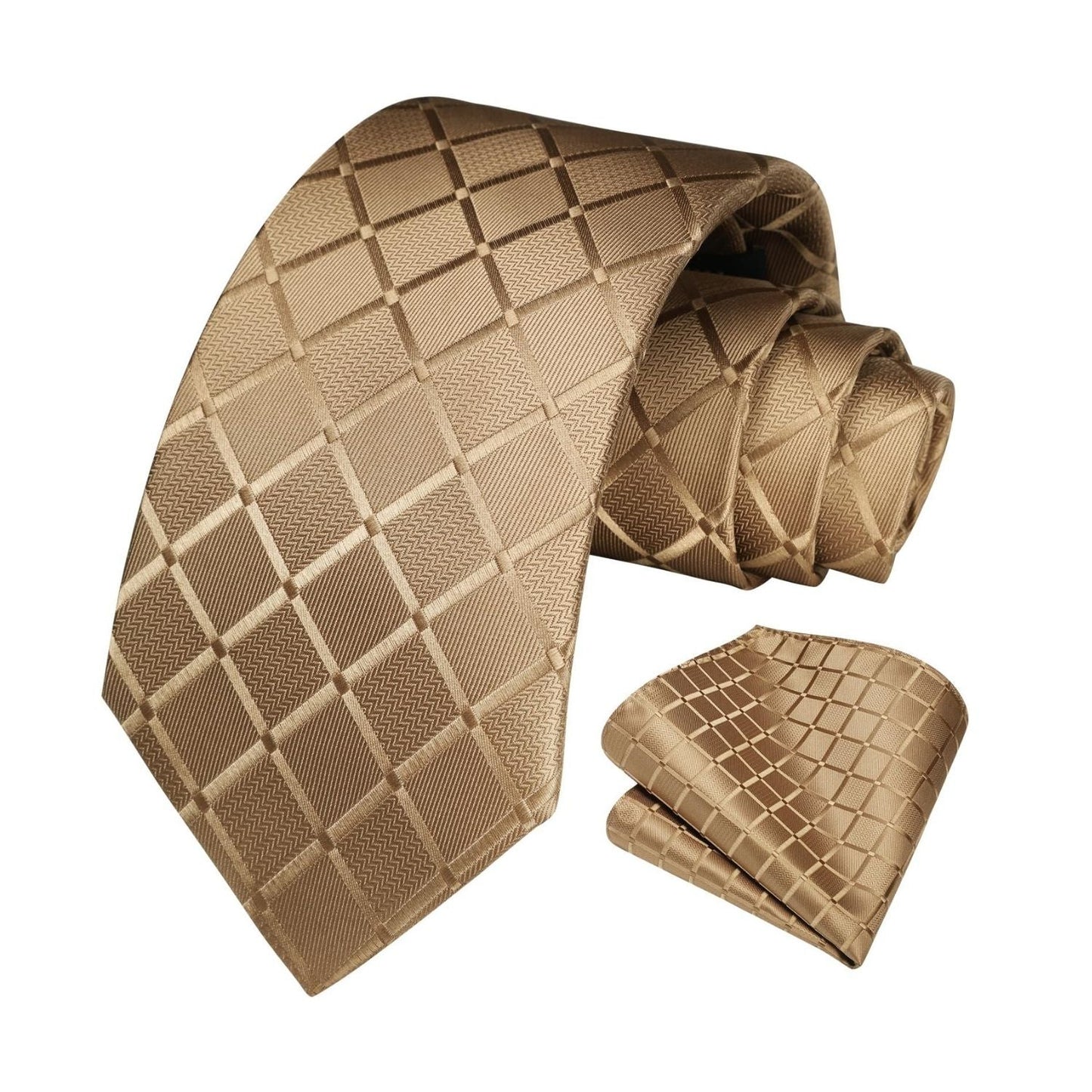 Hisdern Gold Plaid Wedding Accessories Set