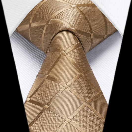 Hisdern Gold Plaid Wedding Accessories Set