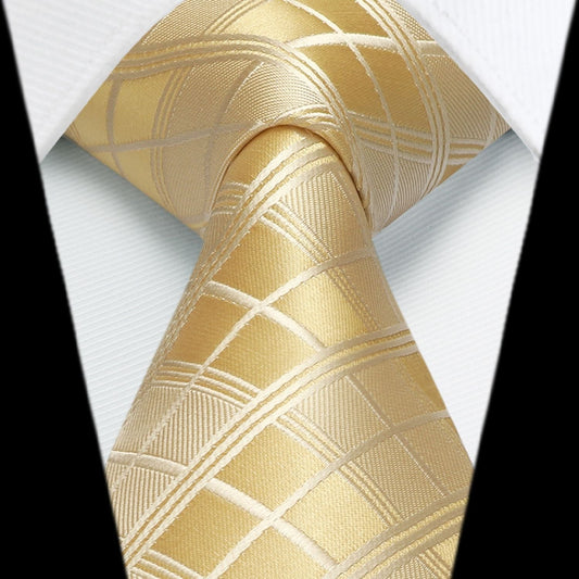 Hisdern Champagne Plaid Wedding Accessories Set