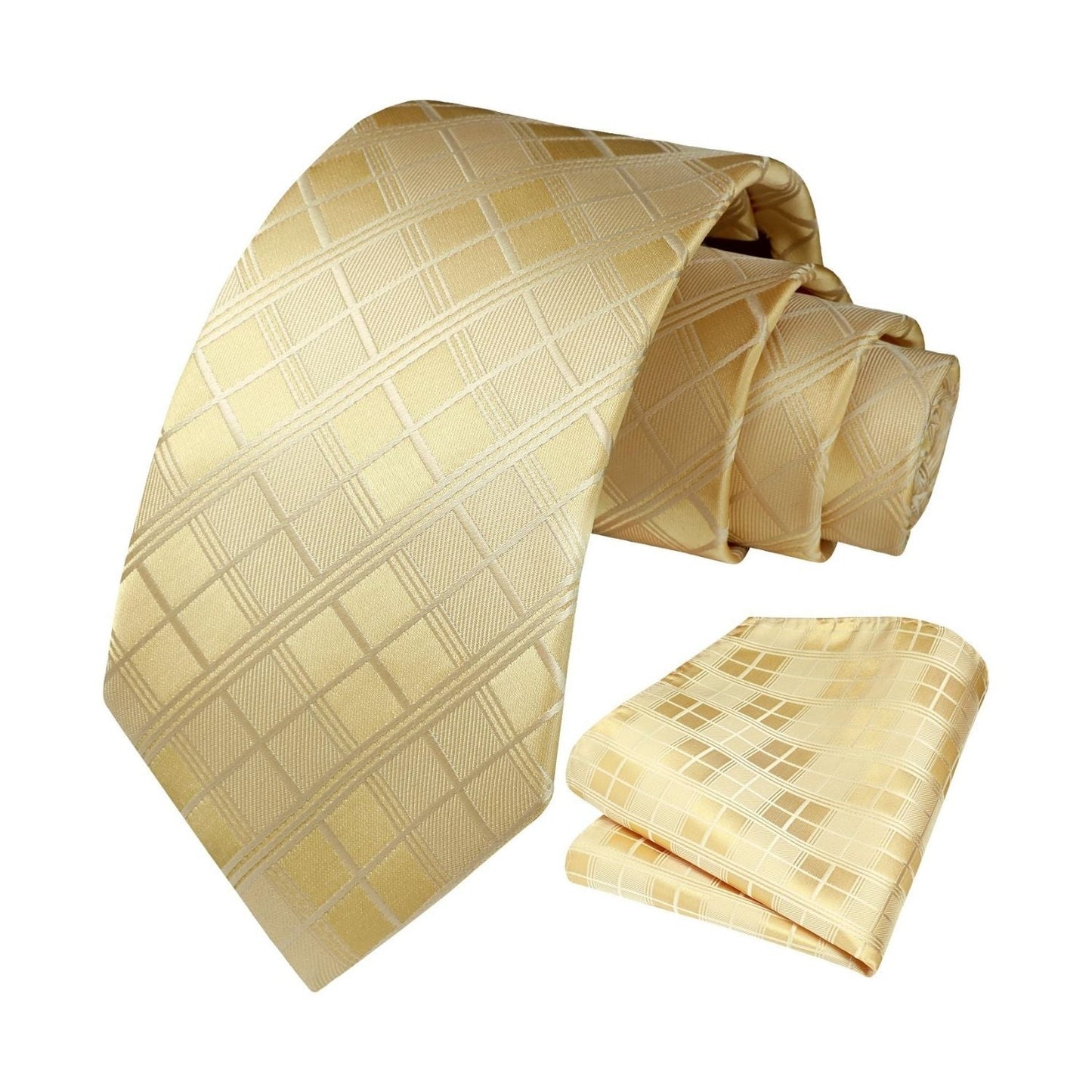 Hisdern Champagne Plaid Wedding Accessories Set