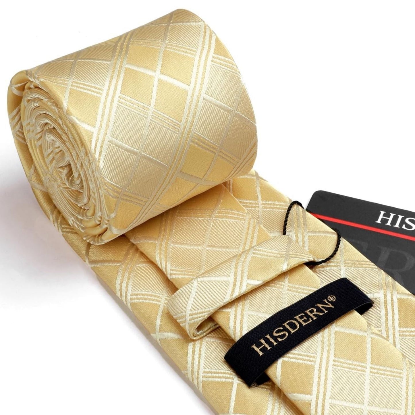 Hisdern Champagne Plaid Wedding Accessories Set