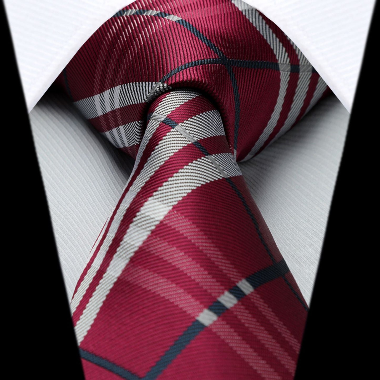 Hisdern Red Plaid Wedding Accessories Set