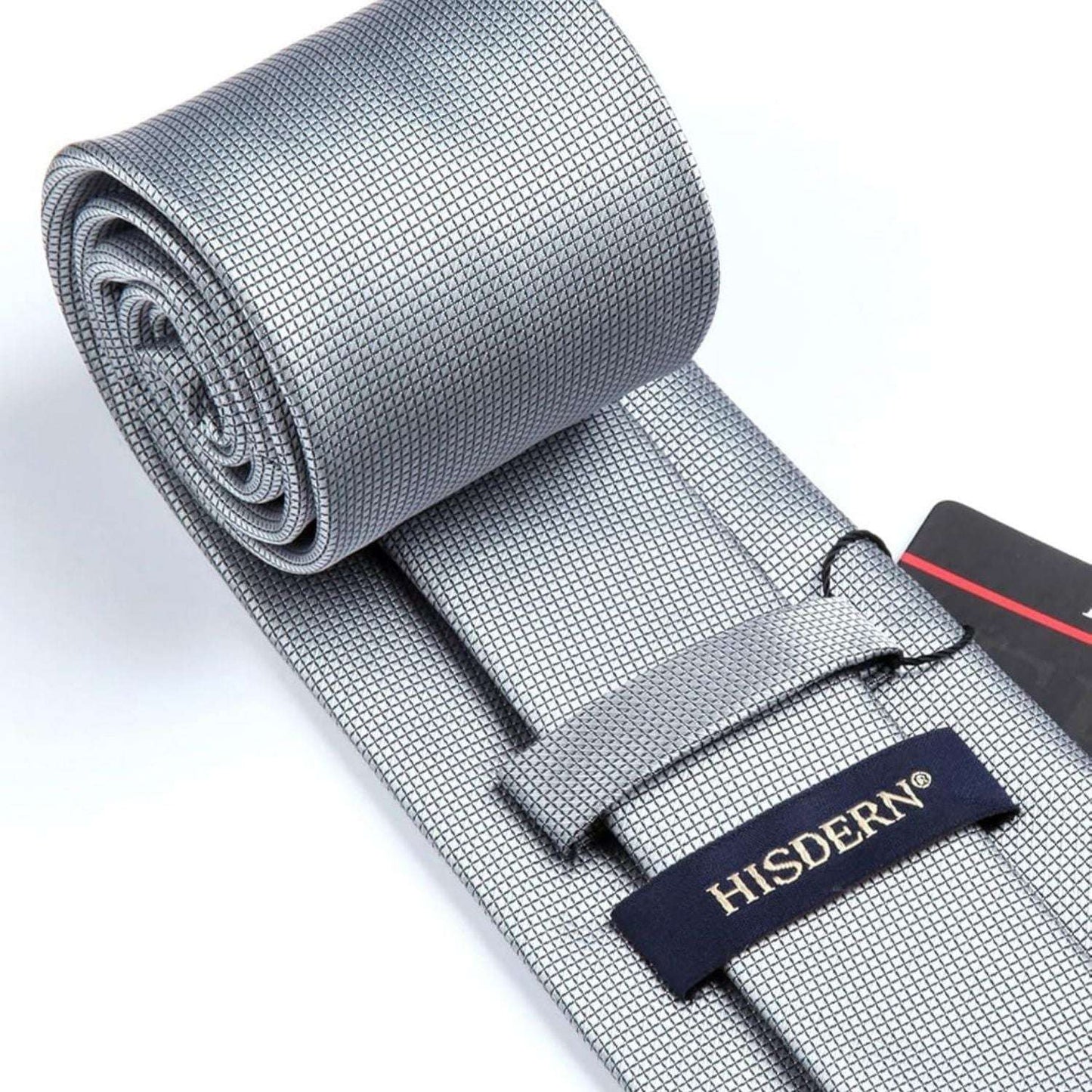 Hisdern Grey Plaid Wedding Accessories Set With Clip