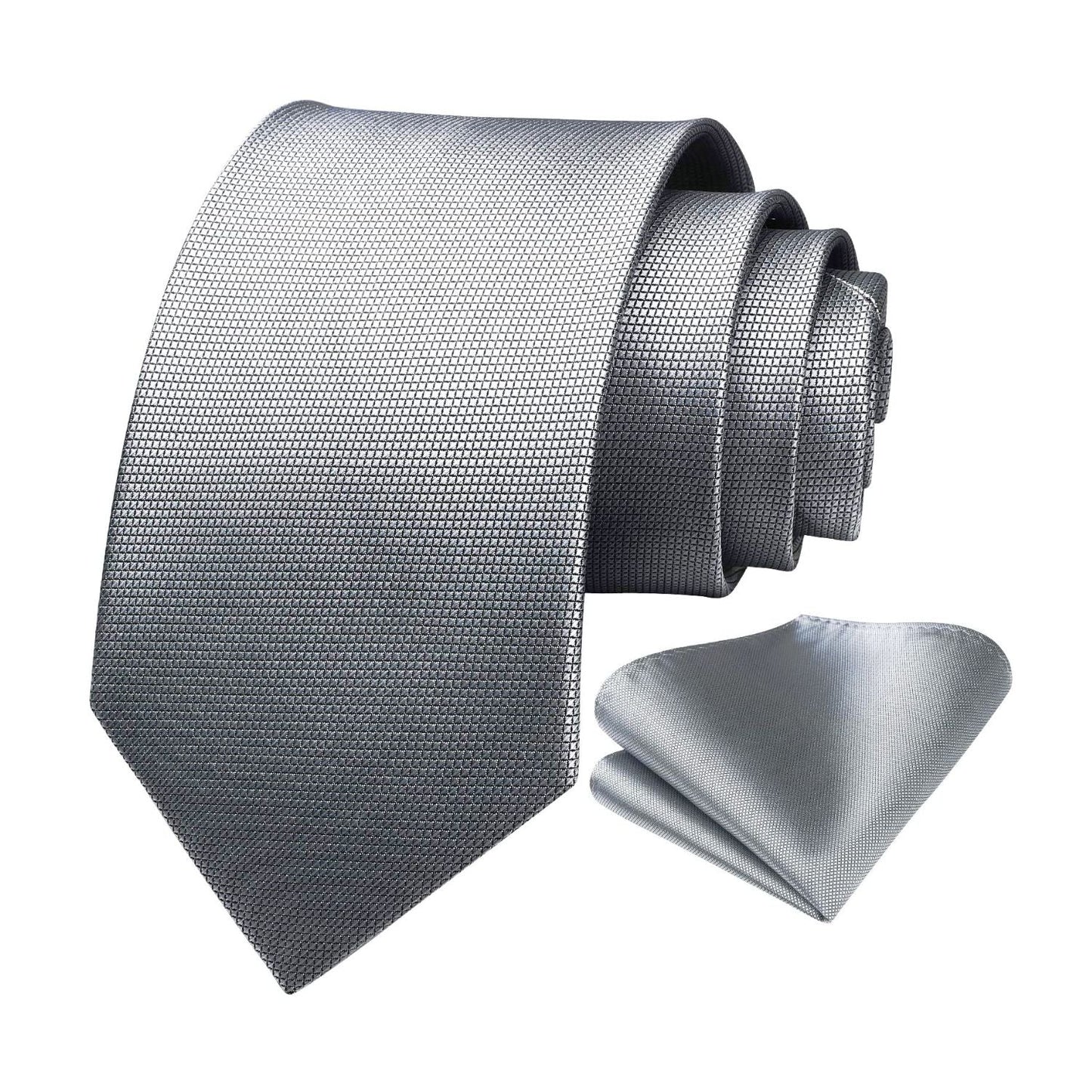 Hisdern Grey Houndstooth Wedding Tie Set