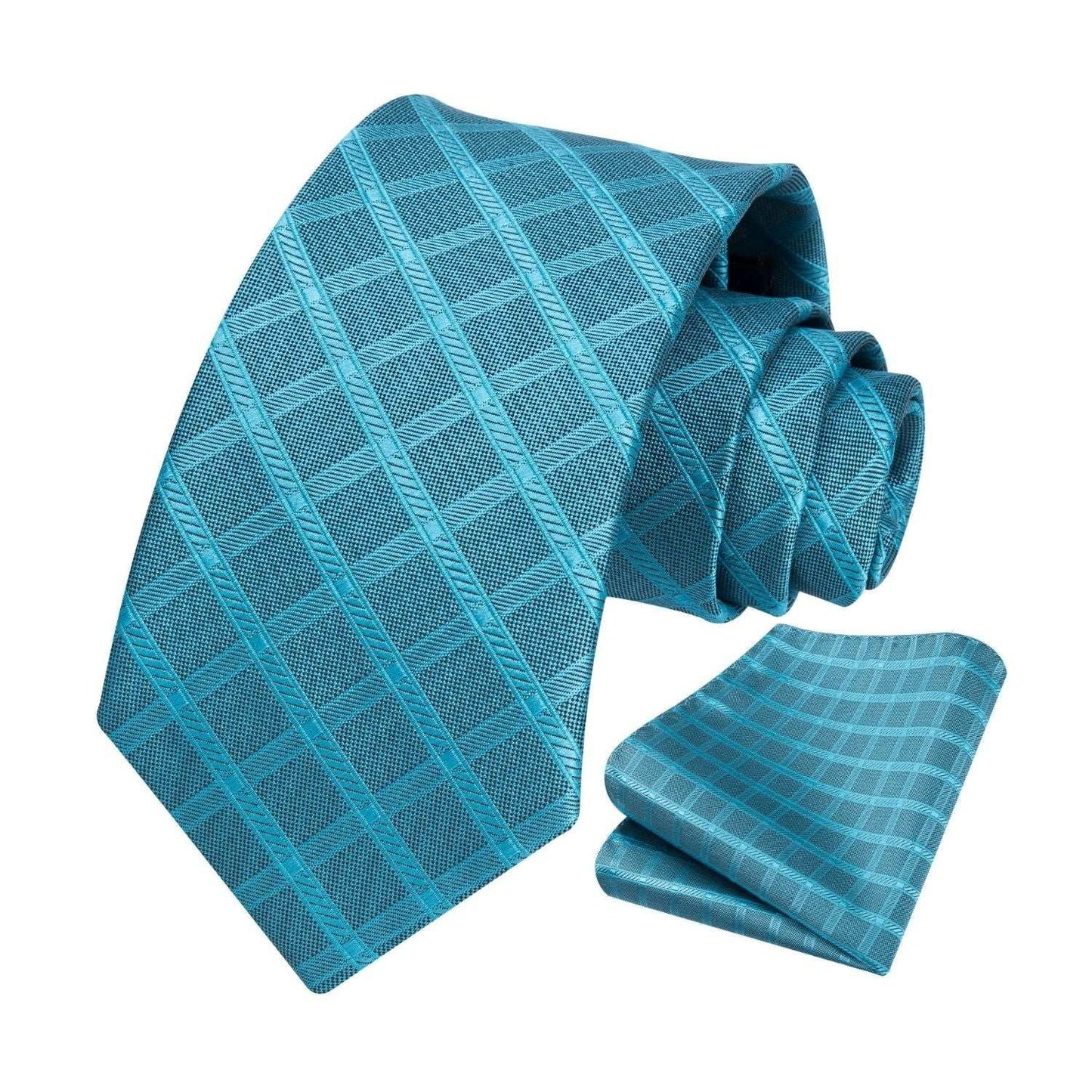 Hisdern Teal Plaid Wedding Accessories Set
