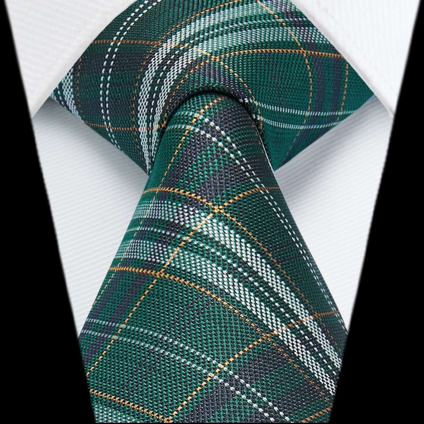 Hisdern Green Plaid Business Tie Set
