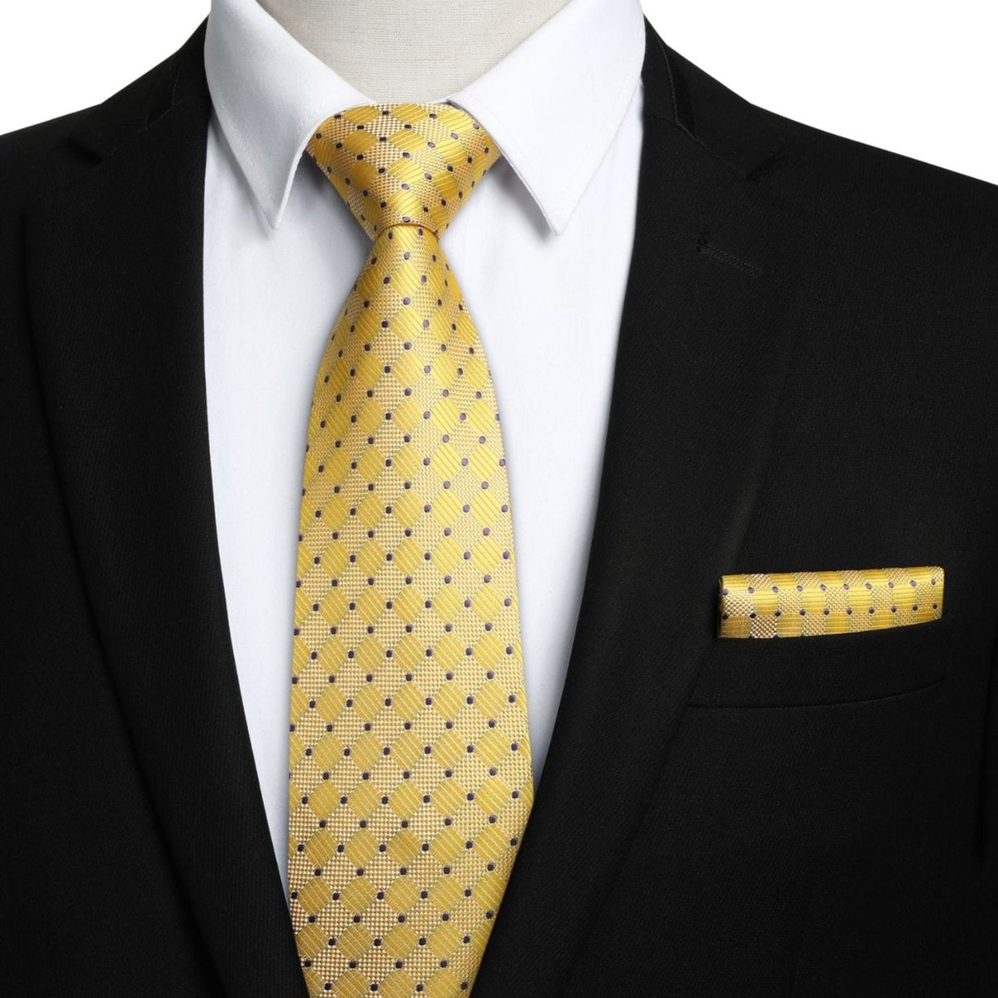 Hisdern Yellow Plaid Wedding Accessories Set
