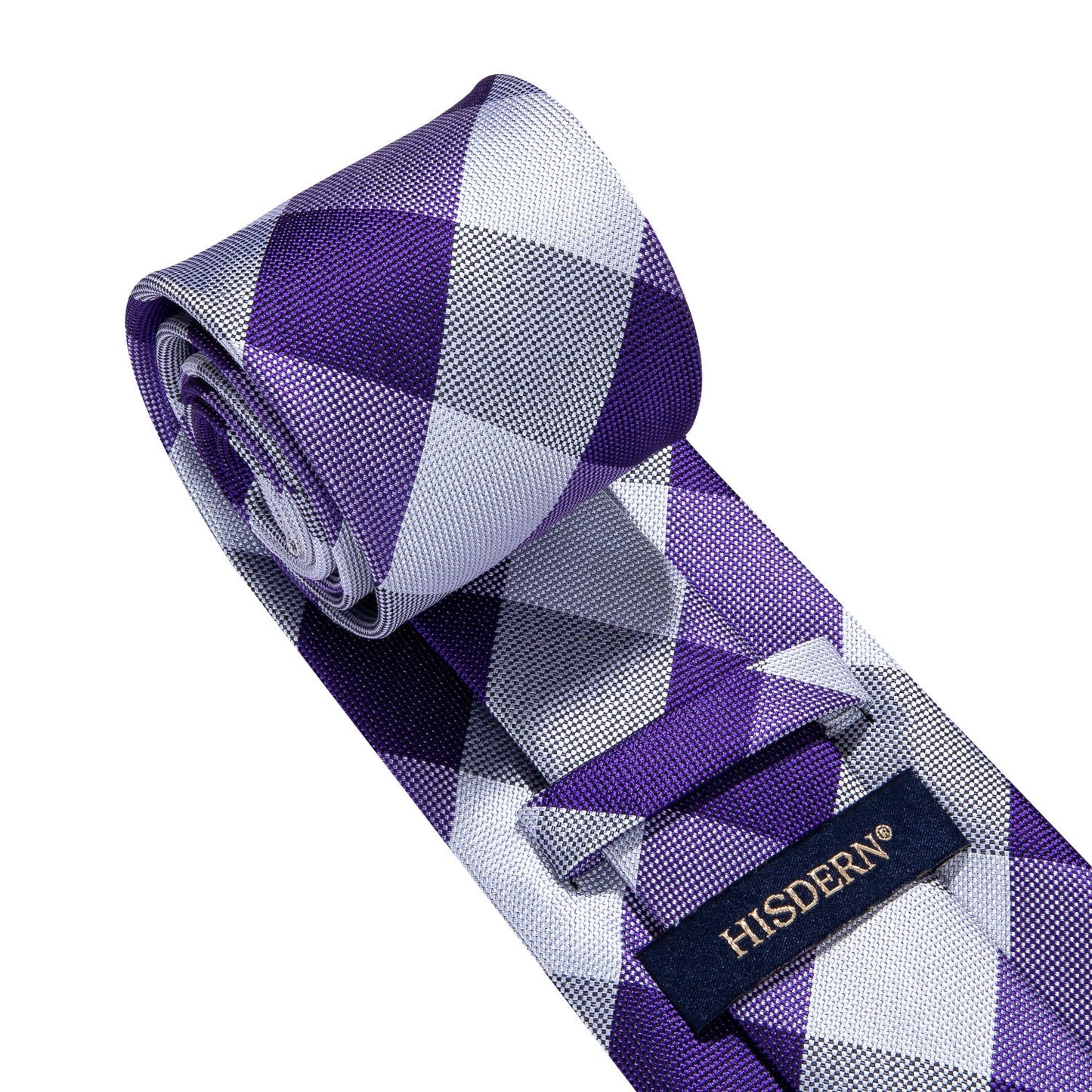 Hisdern Purple Plaid Wedding Accessories Set