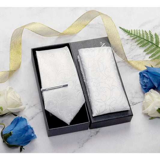 Hisdern White Floral Wedding Accessories Set With Clip