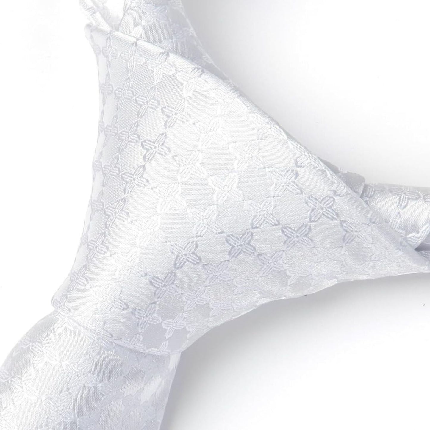 Hisdern White Plaid Wedding Accessories Set With Clip