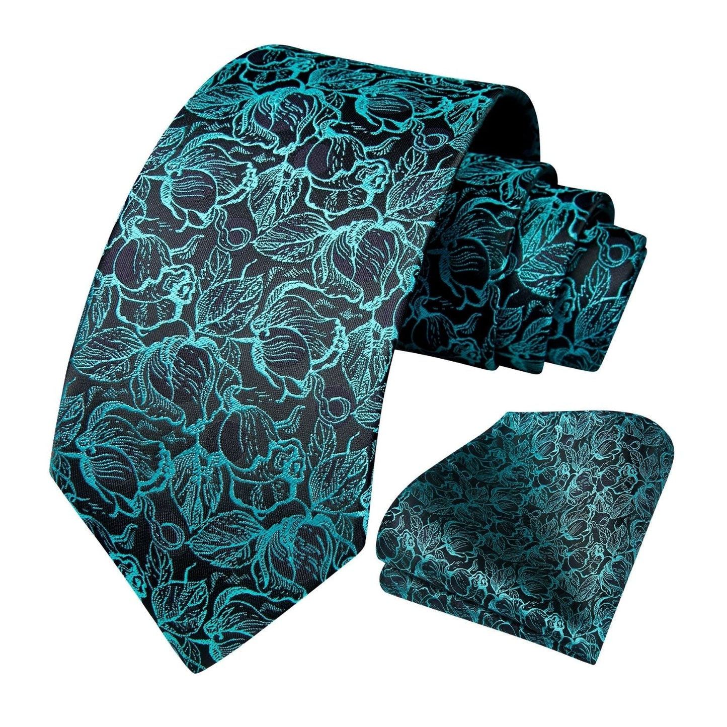Hisdern Teal Floral Wedding Accessories Set