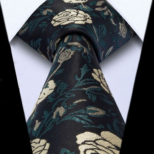 Hisdern Dark Green Floral Wedding Accessories Set