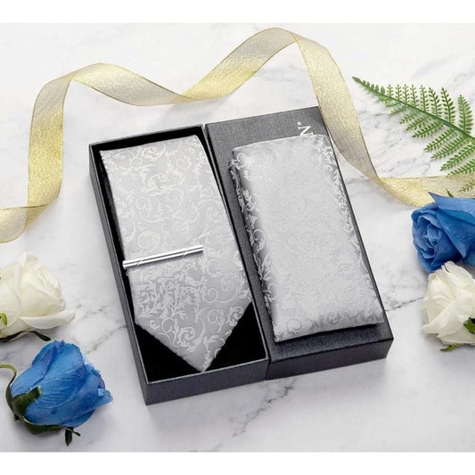 Hisdern Silver Floral Wedding Accessories Set With Clip
