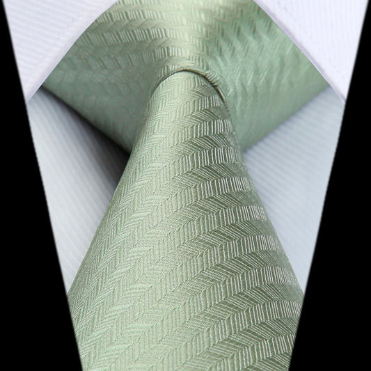 Hisdern Sage Green Houndstooth Wedding Tie Set