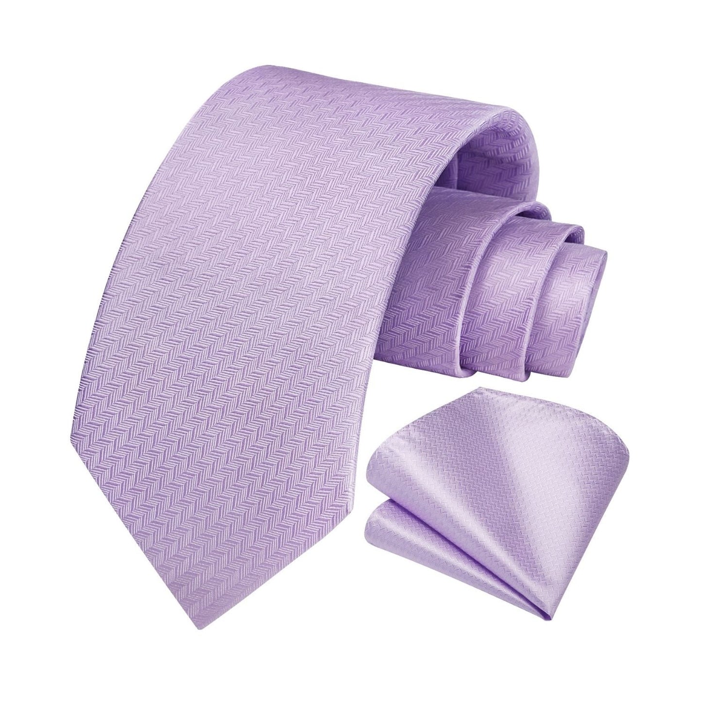 Hisdern Light Purple Houndstooth Wedding Tie Set