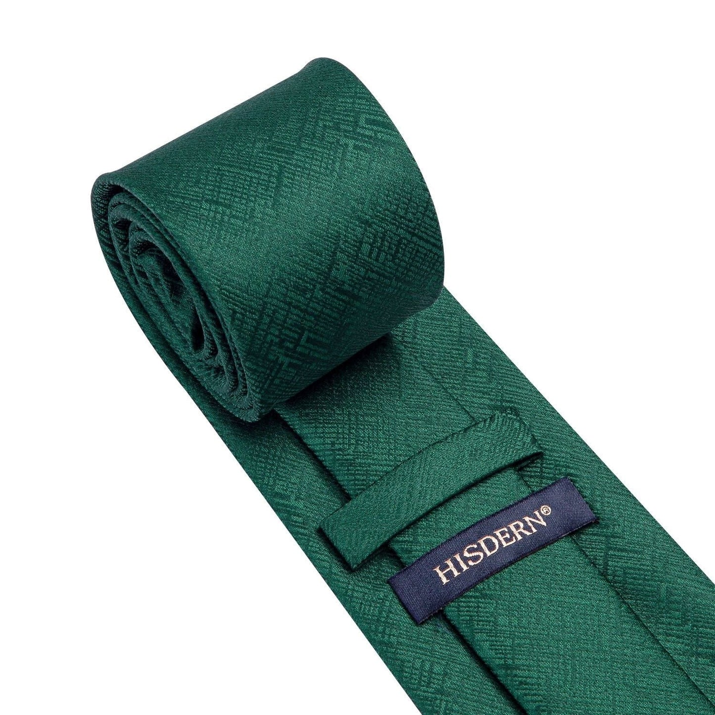 Hisdern Dark Green Plaid Wedding Tie Set