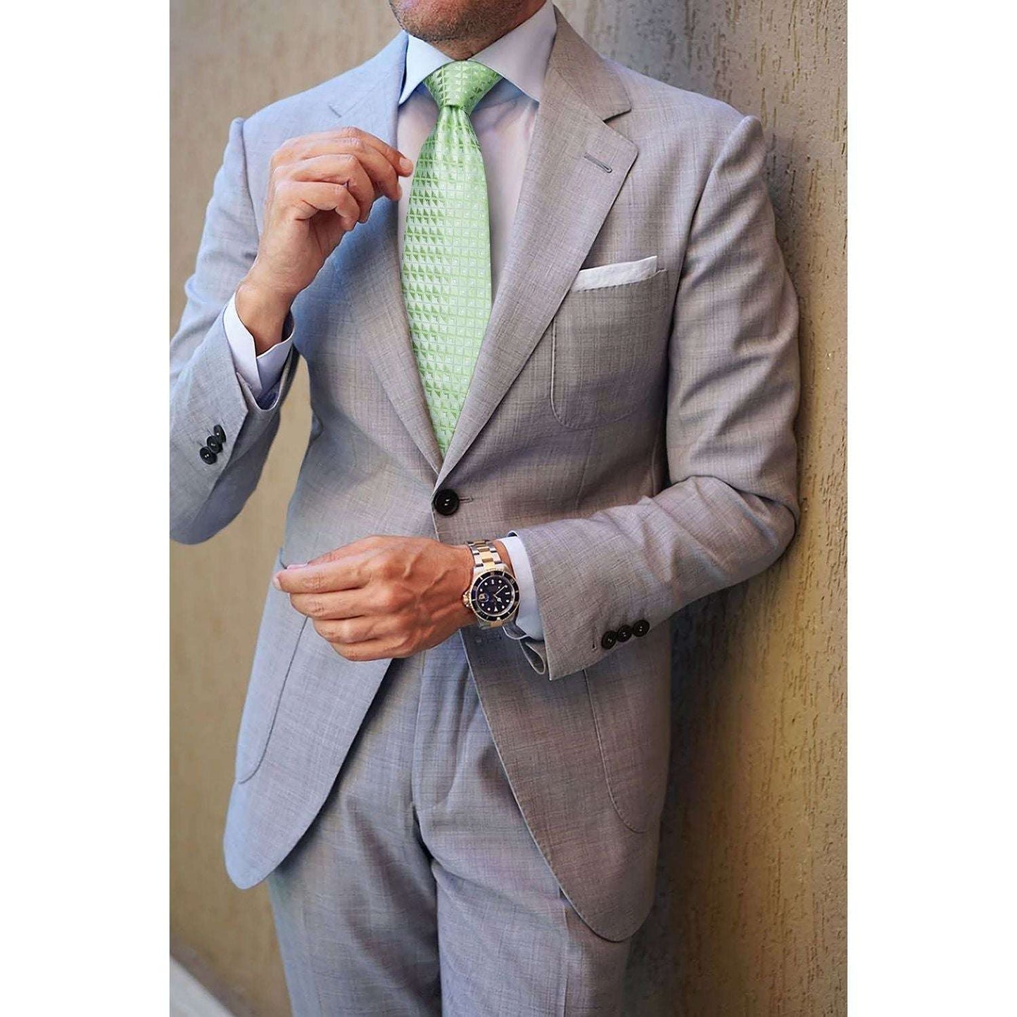 Hisdern Sage Green Plaid Wedding Accessories Set
