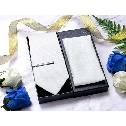 Hisdern White Polka Dot Wedding Accessories Set With Clip