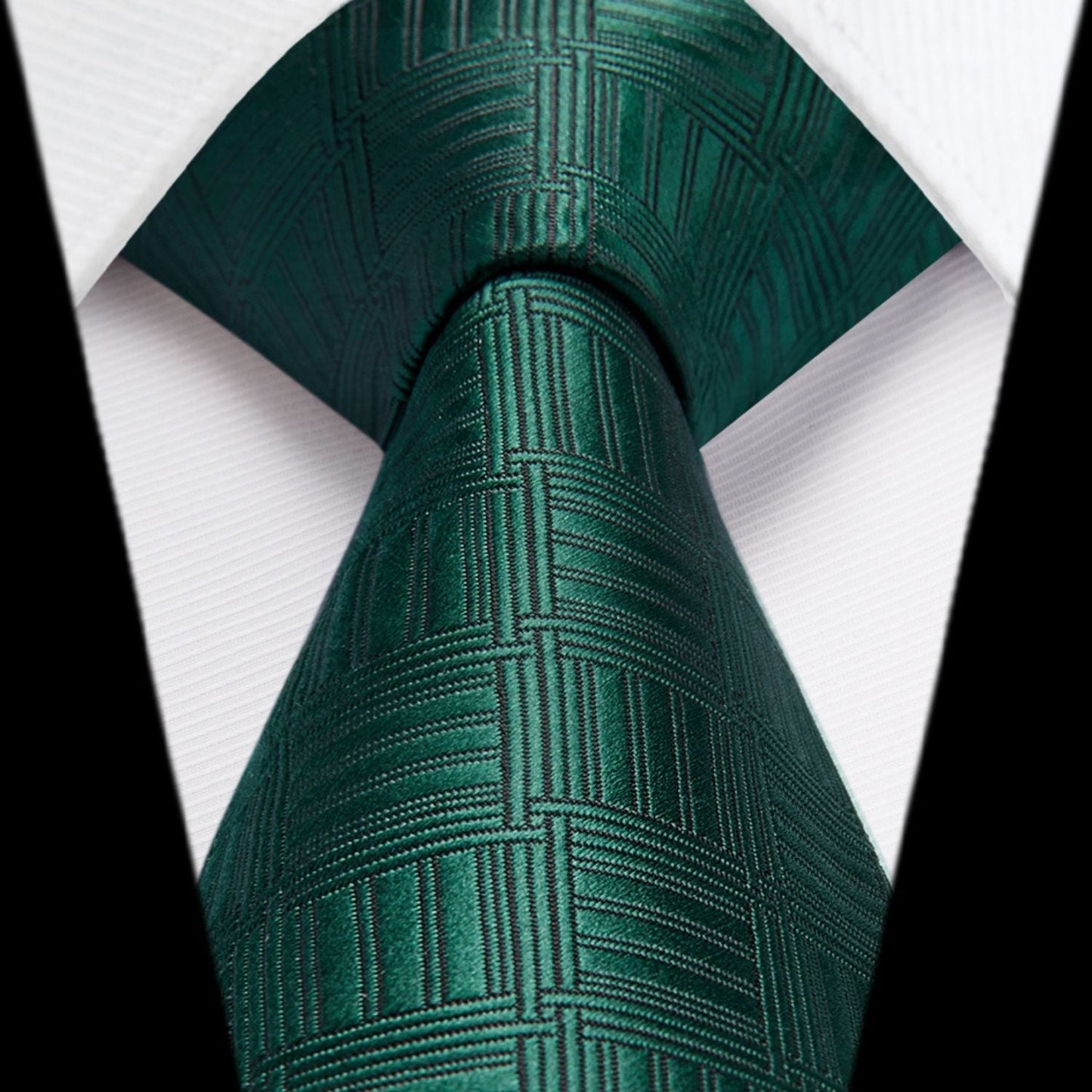 Hisdern Green Plaid Business Tie Set