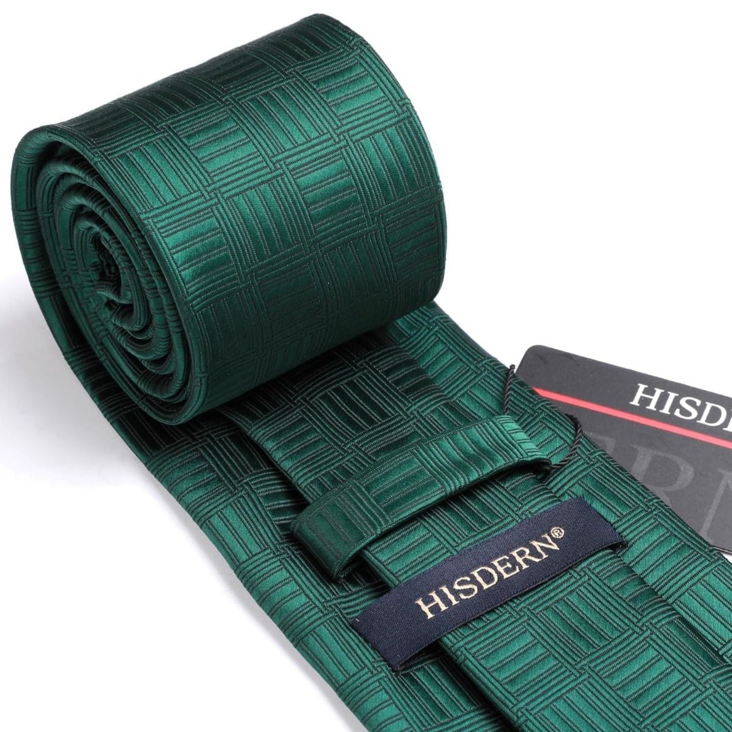 Hisdern Green Plaid Business Tie Set