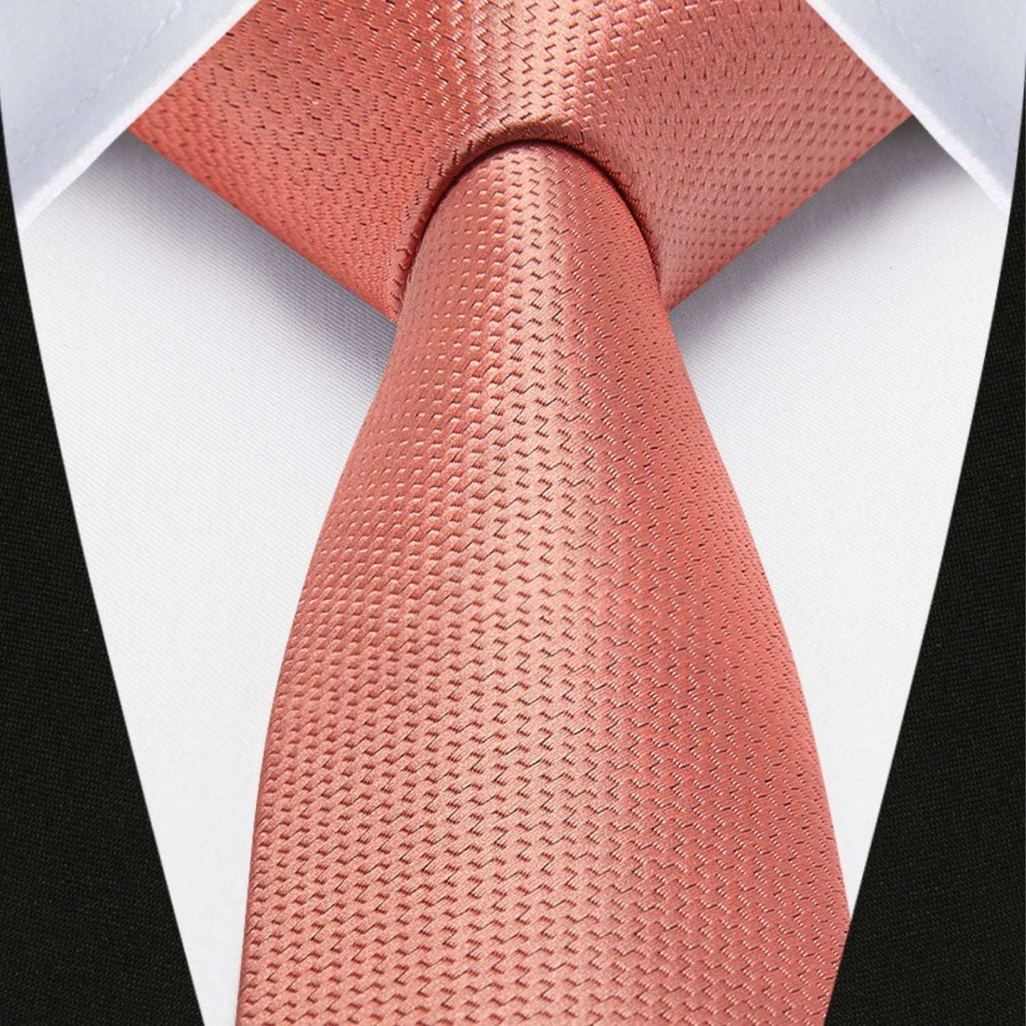 Hisdern Solid Print Skinny Tie Slim 2.4'' Formal Blush Wedding Tie
