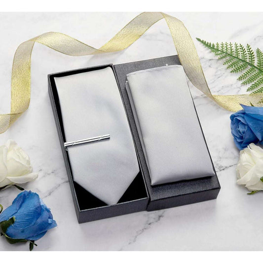 Hisdern Silver Solid Wedding Accessories Set With Clip