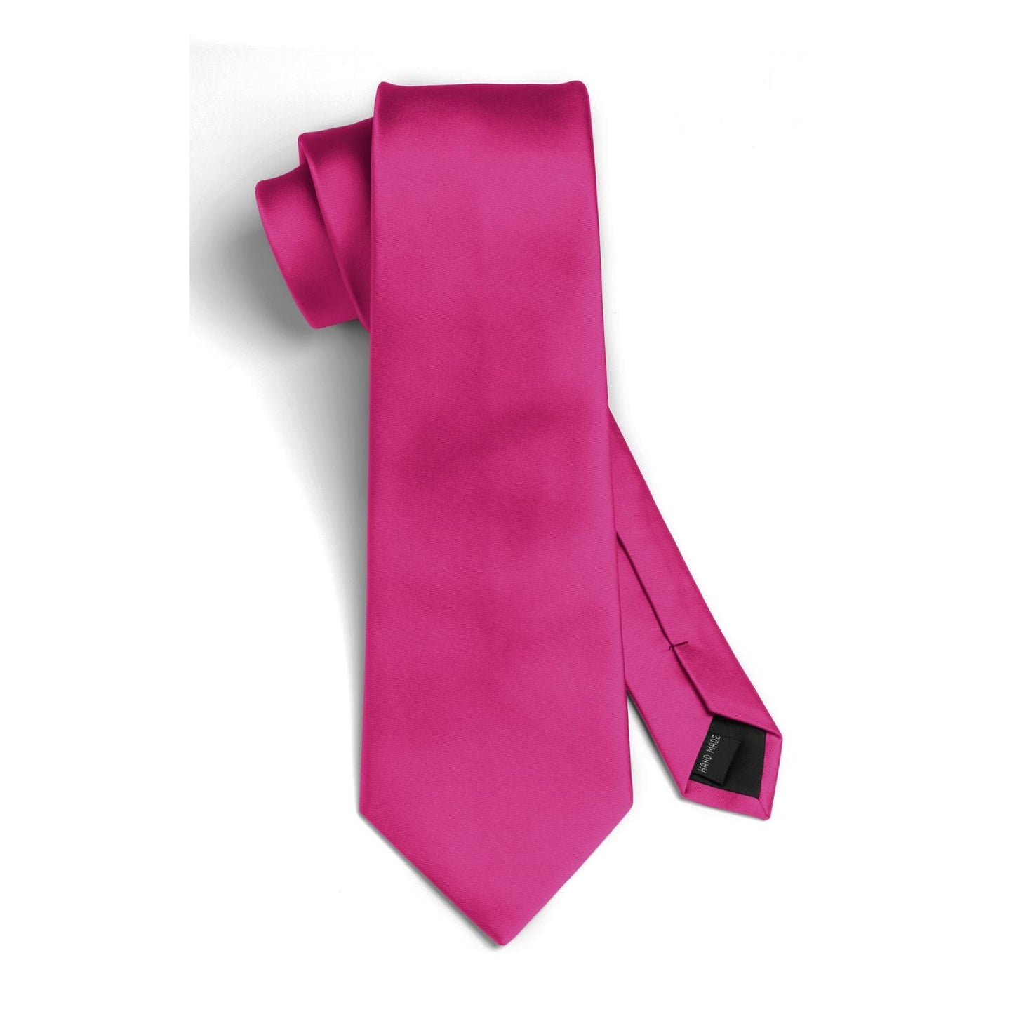 Hisdern Hot Pink Solid Men’s Tie Set for Formal & Wedding