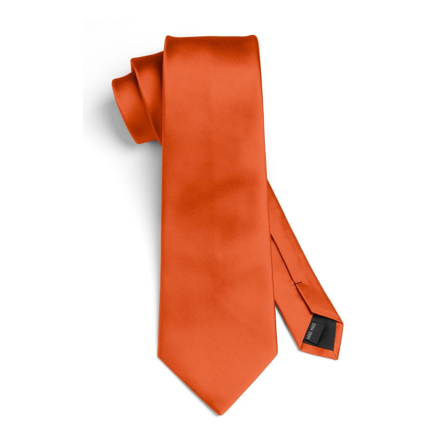 Hisdern Burnt Orange Solid Men’s Tie Set for Formal & Wedding