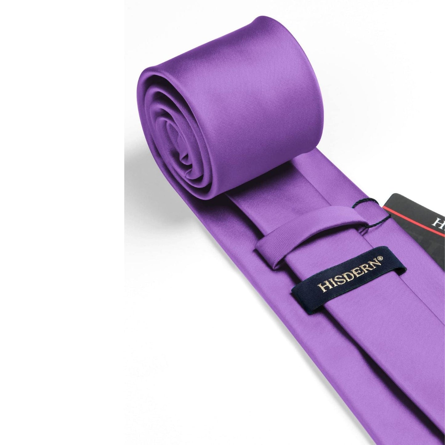 Hisdern Violet Solid Men’s Tie Set for Formal & Wedding