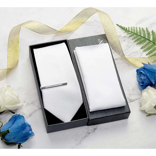 Hisdern White Solid Wedding Accessories Set With Clip