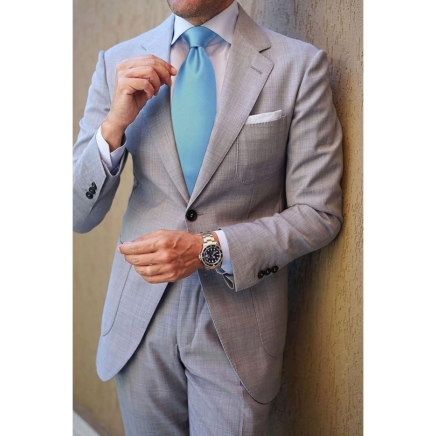 Hisdern Baby Blue Solid Wedding Accessories Set With Clip