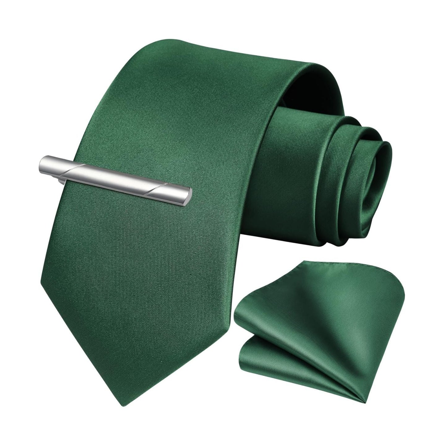 Hisdern Matte Green Solid Wedding Accessories Set With Clip