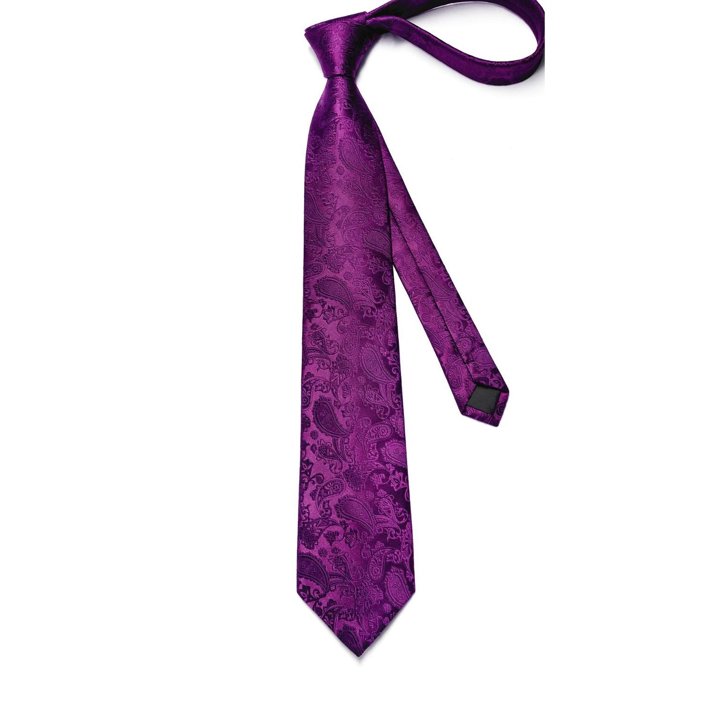 Hisdern Purple Paisley Tie Set For Formal Wear