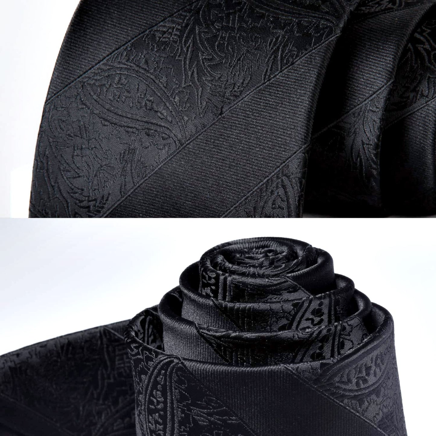 Hisdern Black Striped Formal Wear Accessories Set